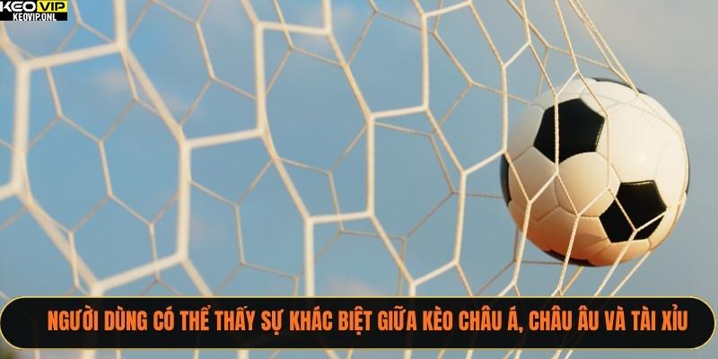 Người dùng có thể thấy sự khác biệt giữa kèo châu Á, châu Âu và tài xỉu